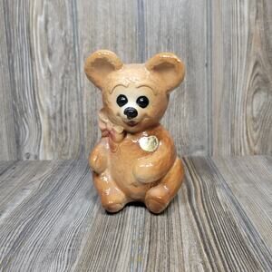 Vintage Royal Copley Teddy Bear Planter, Brown Ceramic, Nursery Decor